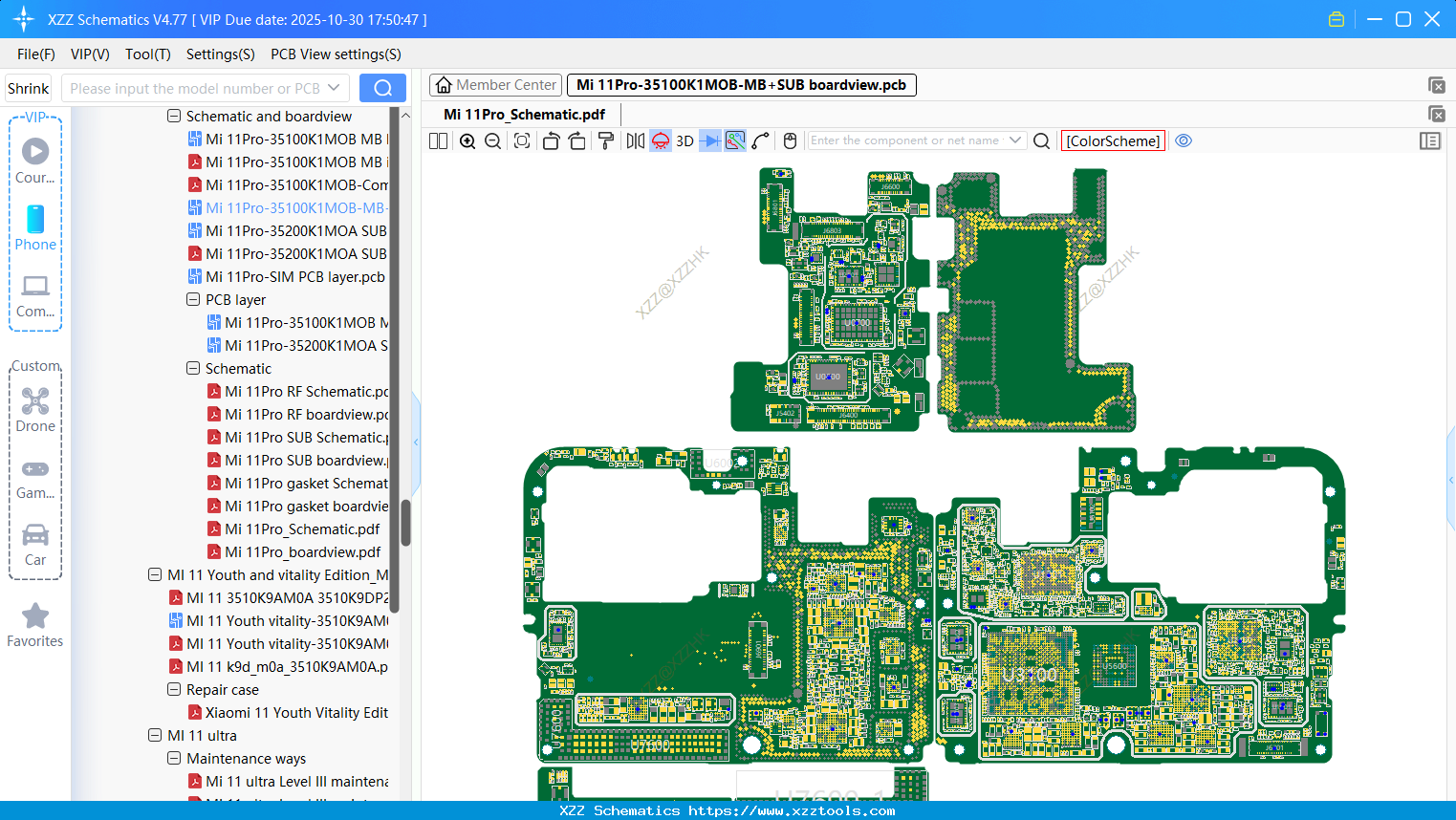 Xiaomi Mi 11Pro-35100K1MOB-MB+SUB Boardview